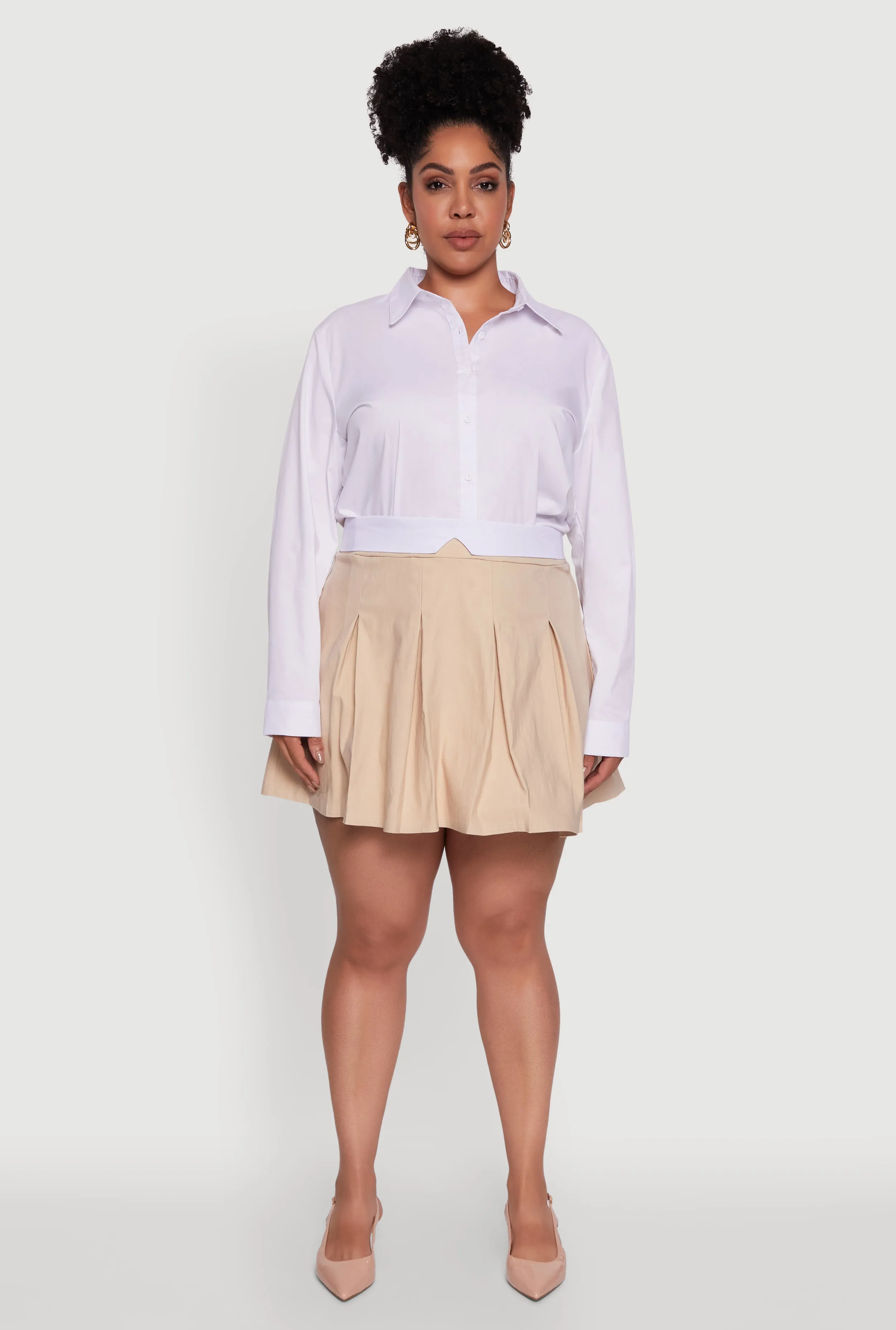 Plus Size Mini Pleated Skirt with Contrast Waistband sold by Rainbow product image thumbnail 2