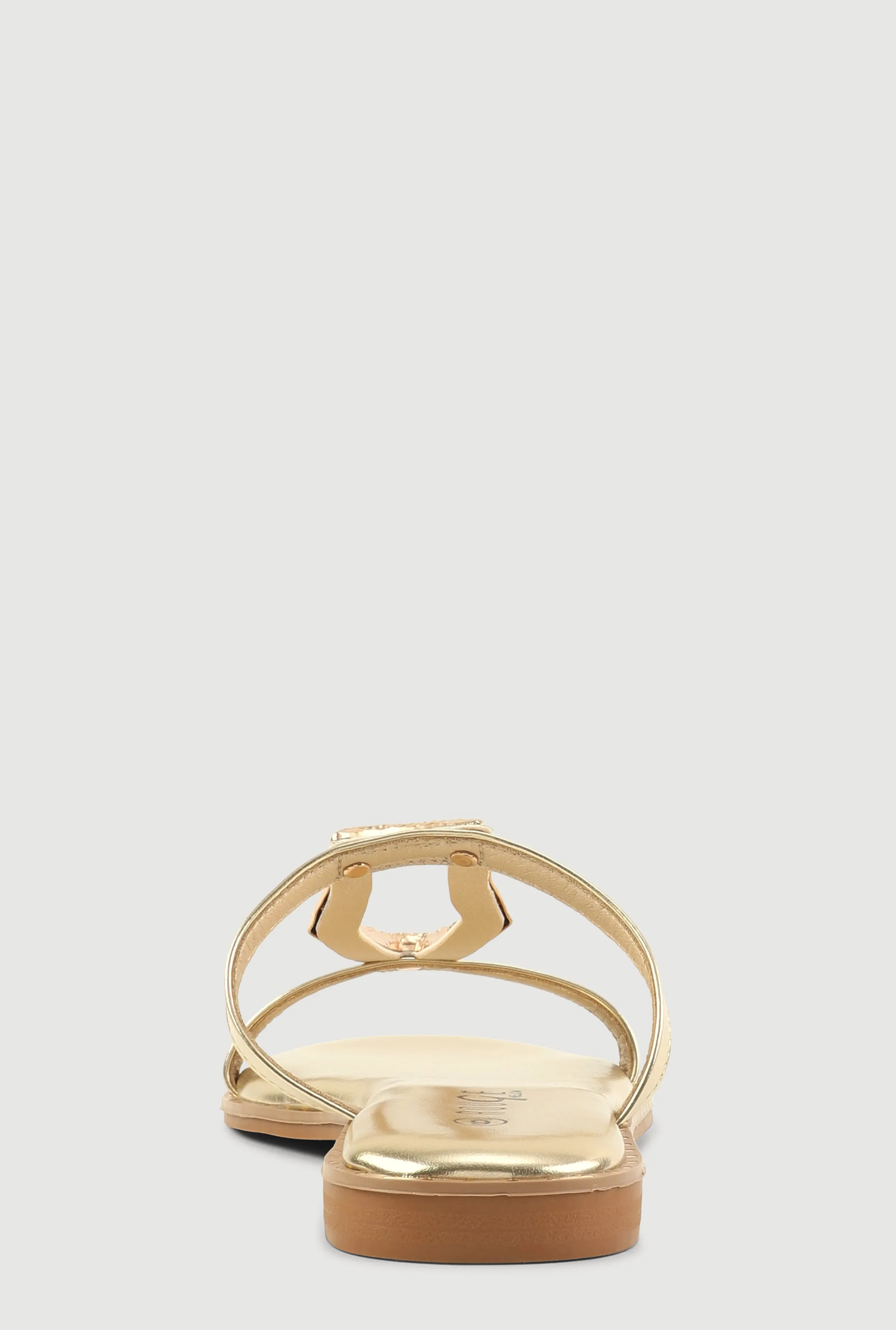 Metallic Keyhole Detail Slide Sandals sold by Rainbow product image thumbnail 3