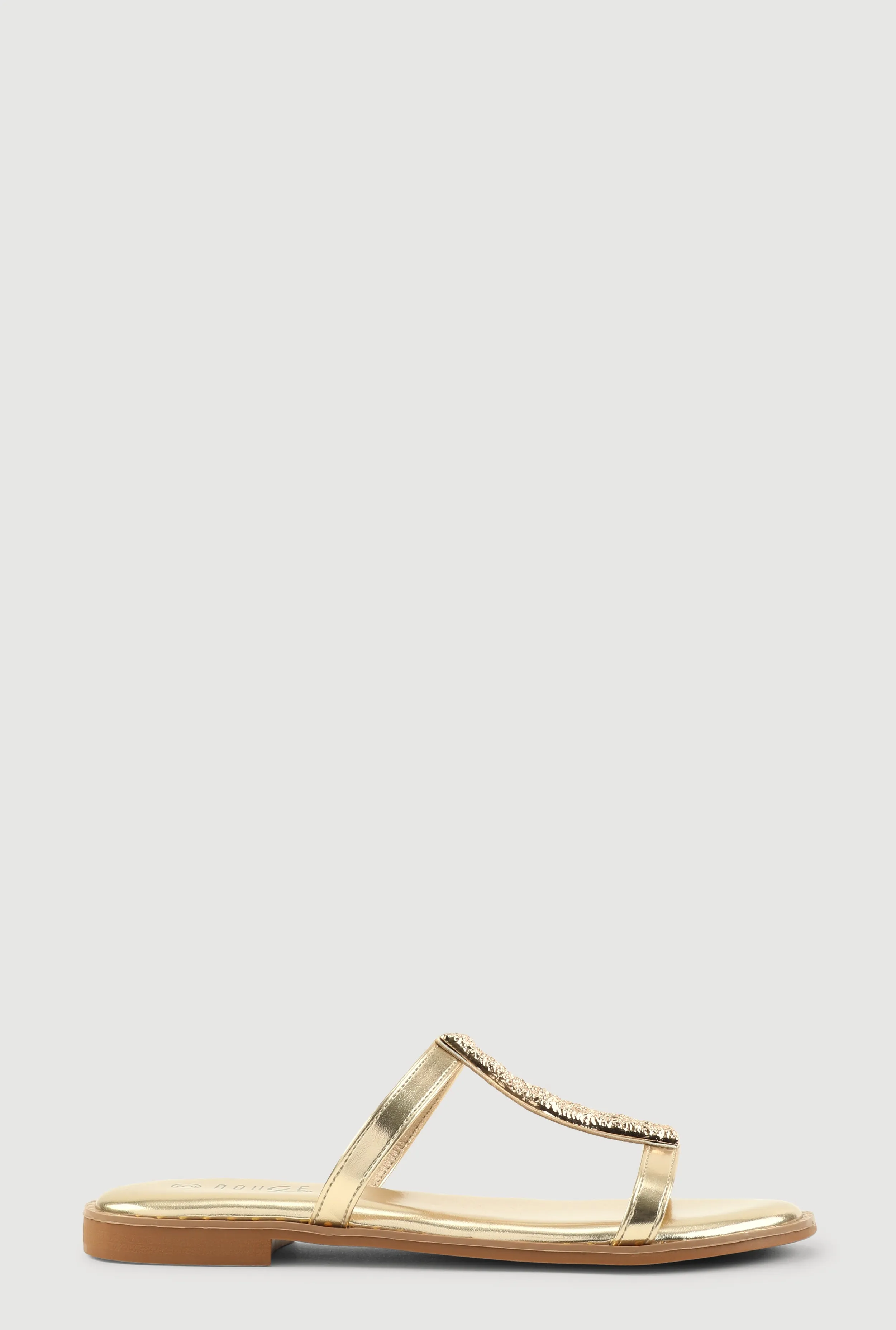 Metallic Keyhole Detail Slide Sandals sold by Rainbow product image thumbnail 2