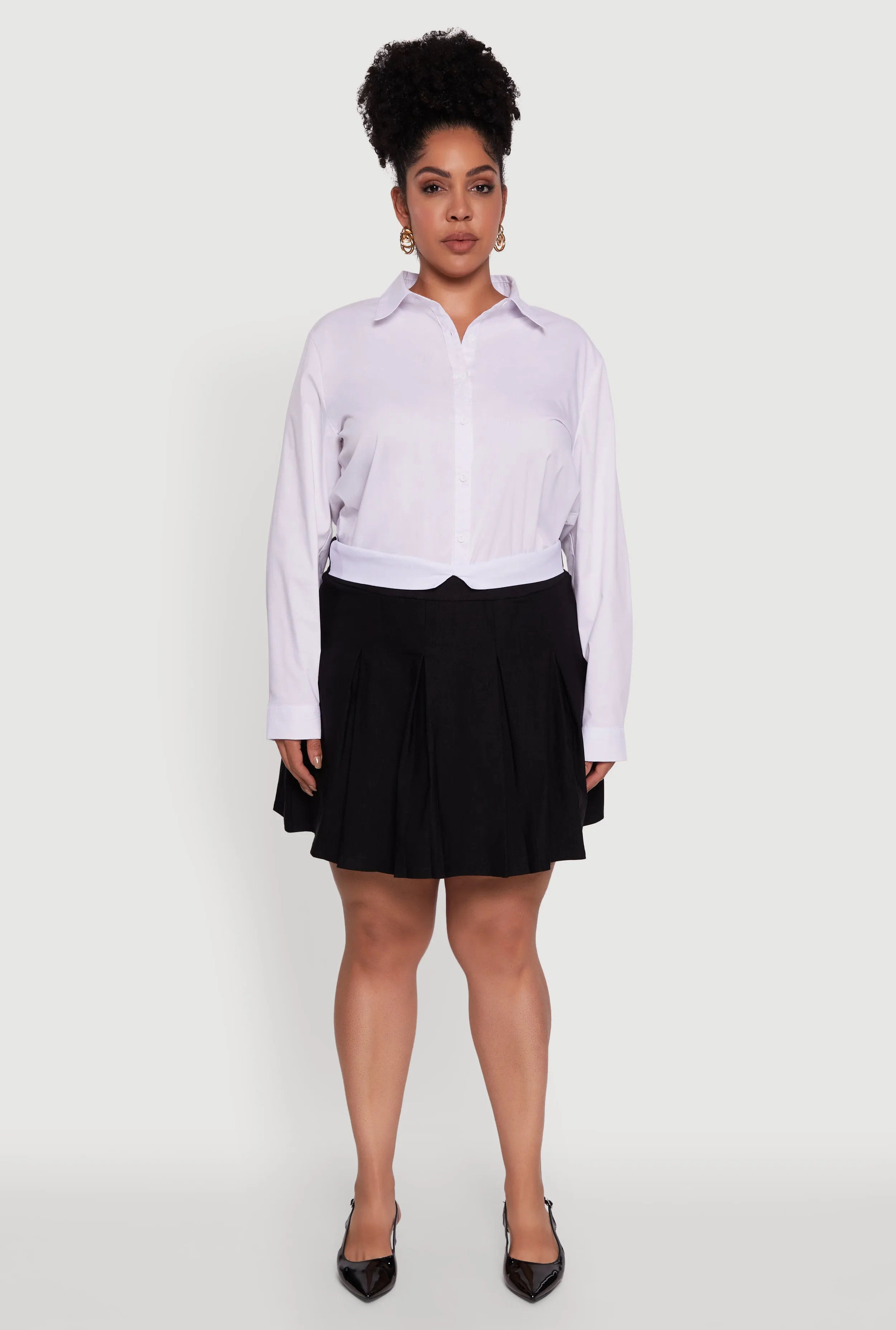 Plus Size Mini Pleated Skirt with Contrast Waistband sold by Rainbow product image thumbnail 2
