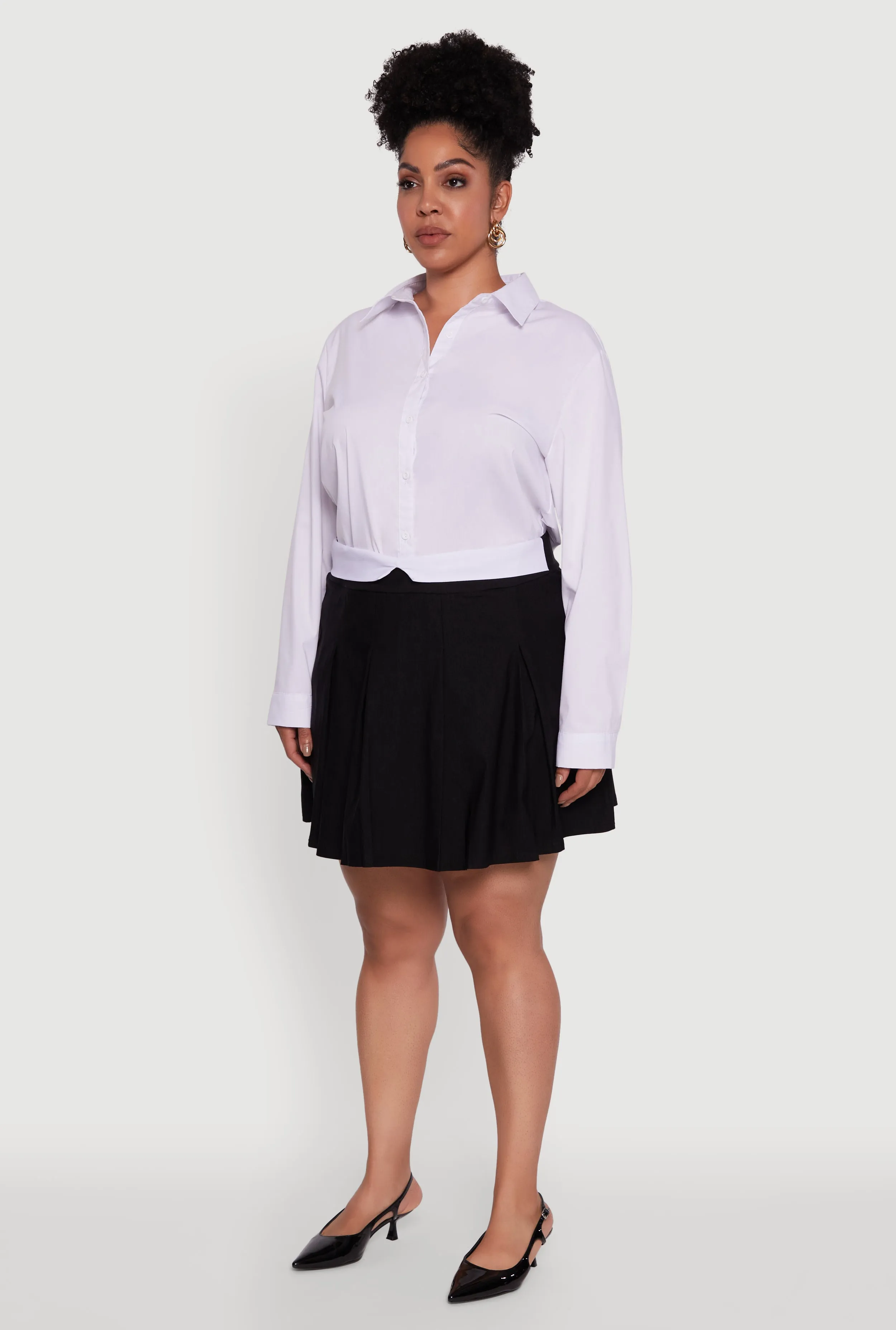 Plus Size Mini Pleated Skirt with Contrast Waistband sold by Rainbow product image thumbnail 3