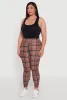 Plus Size High Waisted Cell Phone Pocket Plaid Leggings sold by Rainbow