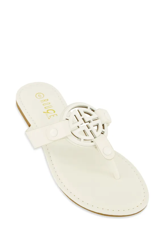 Geo Pendant Thong Slide Sandals sold by Rainbow