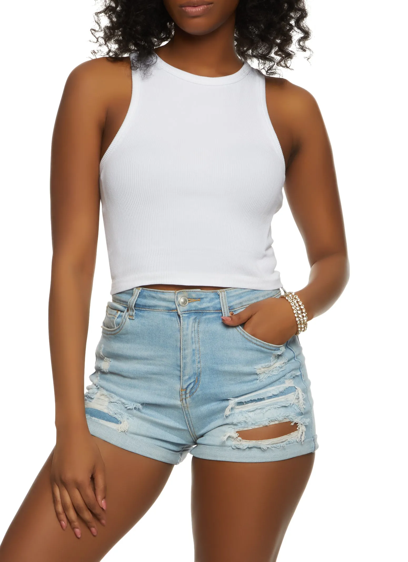 Seamless Ribbed Racerback Tank Top sold by Rainbow product image thumbnail 4