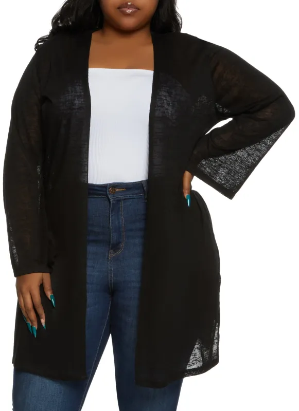 Plus Size Gauze Knit Duster sold by Rainbow