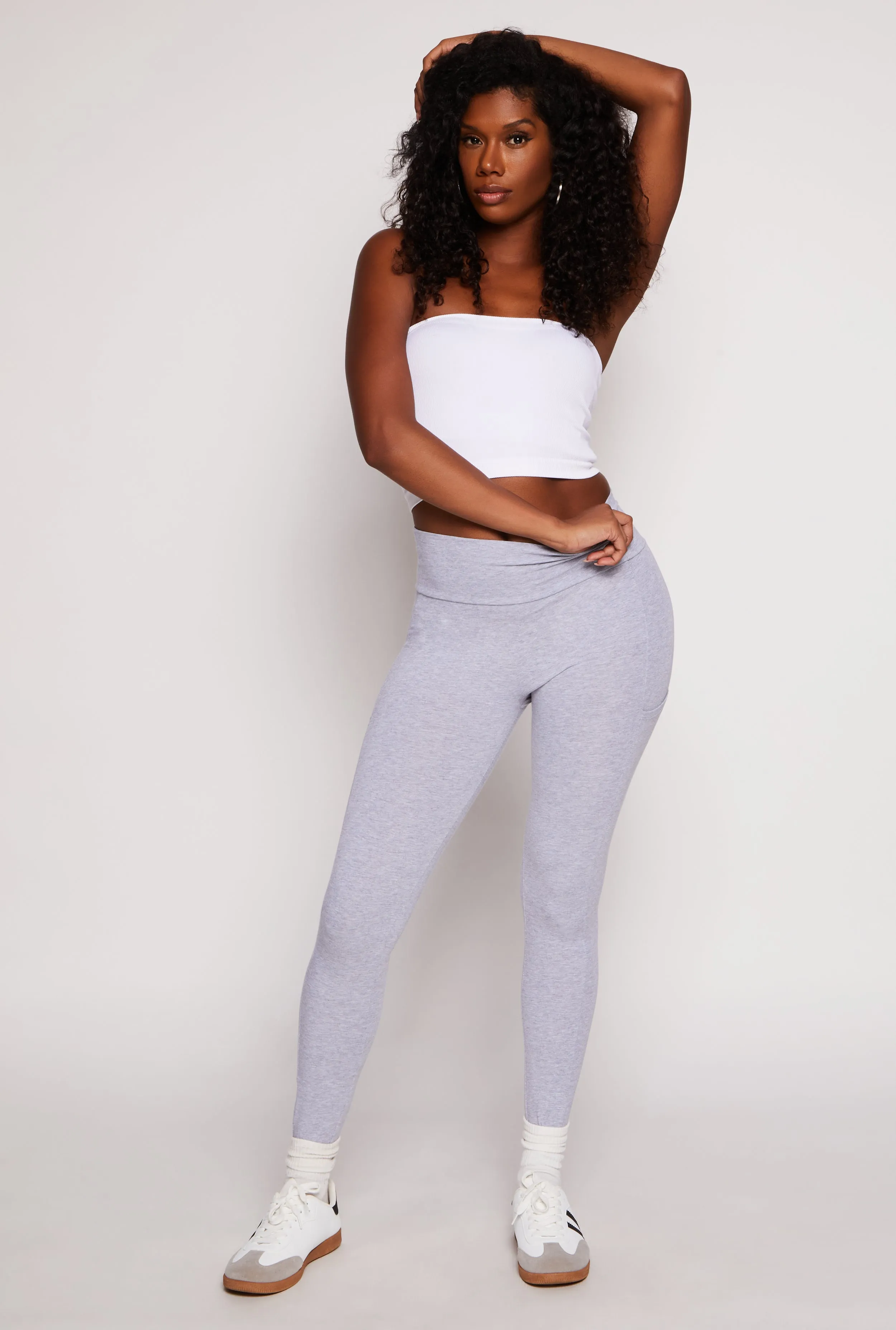 Solid High Waisted Cell Phone Pocket Leggings sold by Rainbow product image thumbnail 4