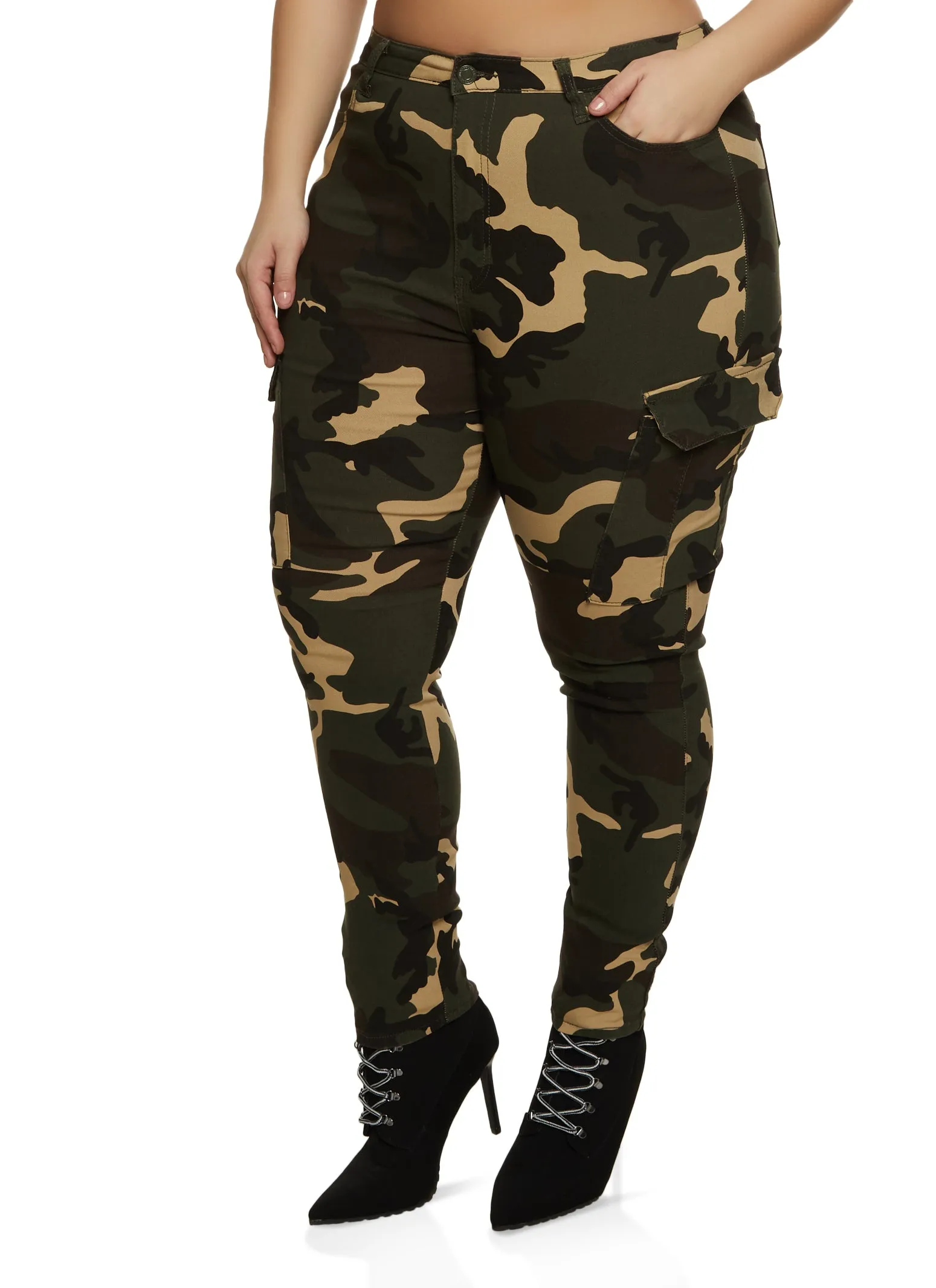 Plus Size Skinny Leg Camo Cargo Pants sold by Rainbow product image thumbnail 2