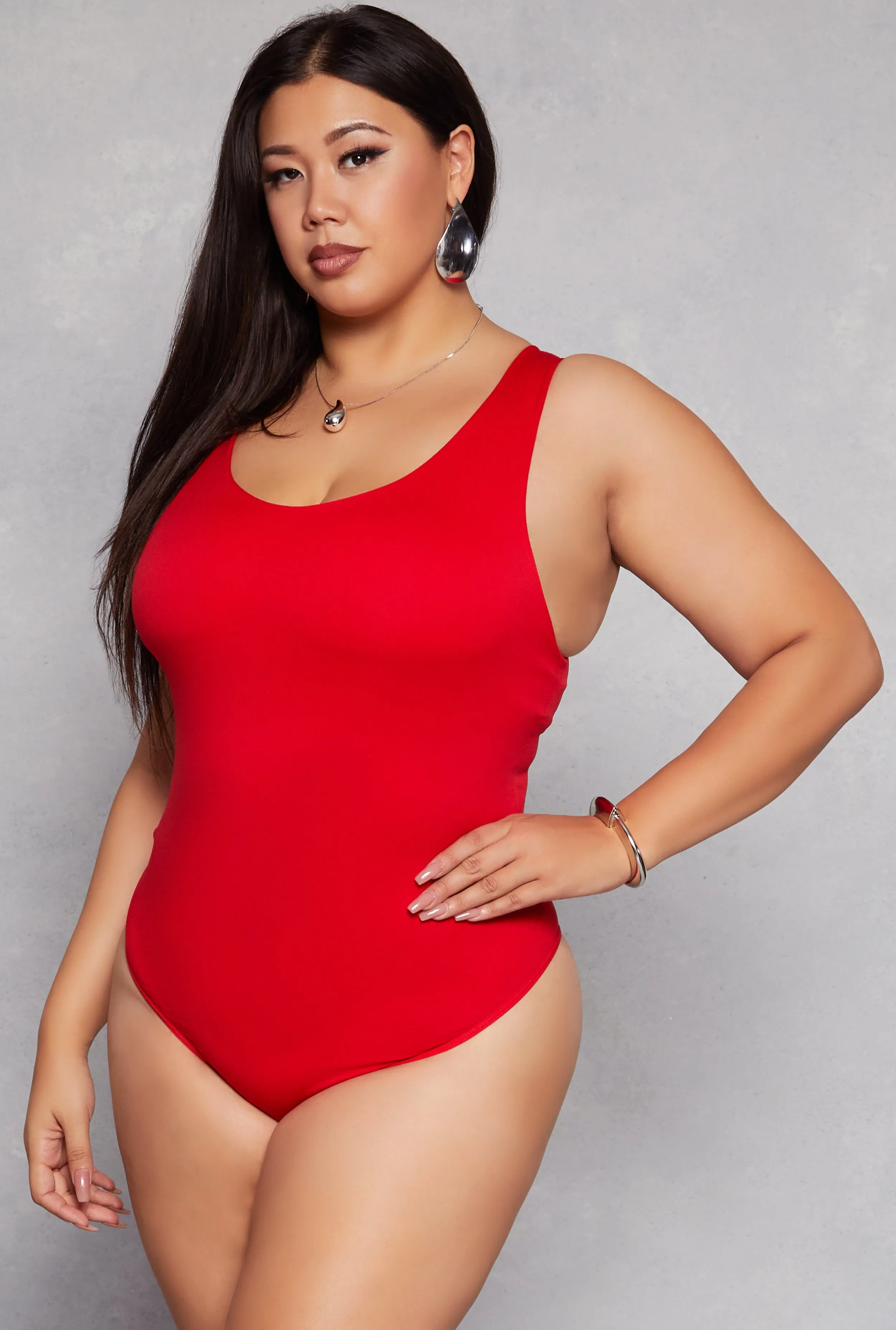 Plus Size Seamless Scoop Neck Tank Bodysuit sold by Rainbow product image thumbnail 4
