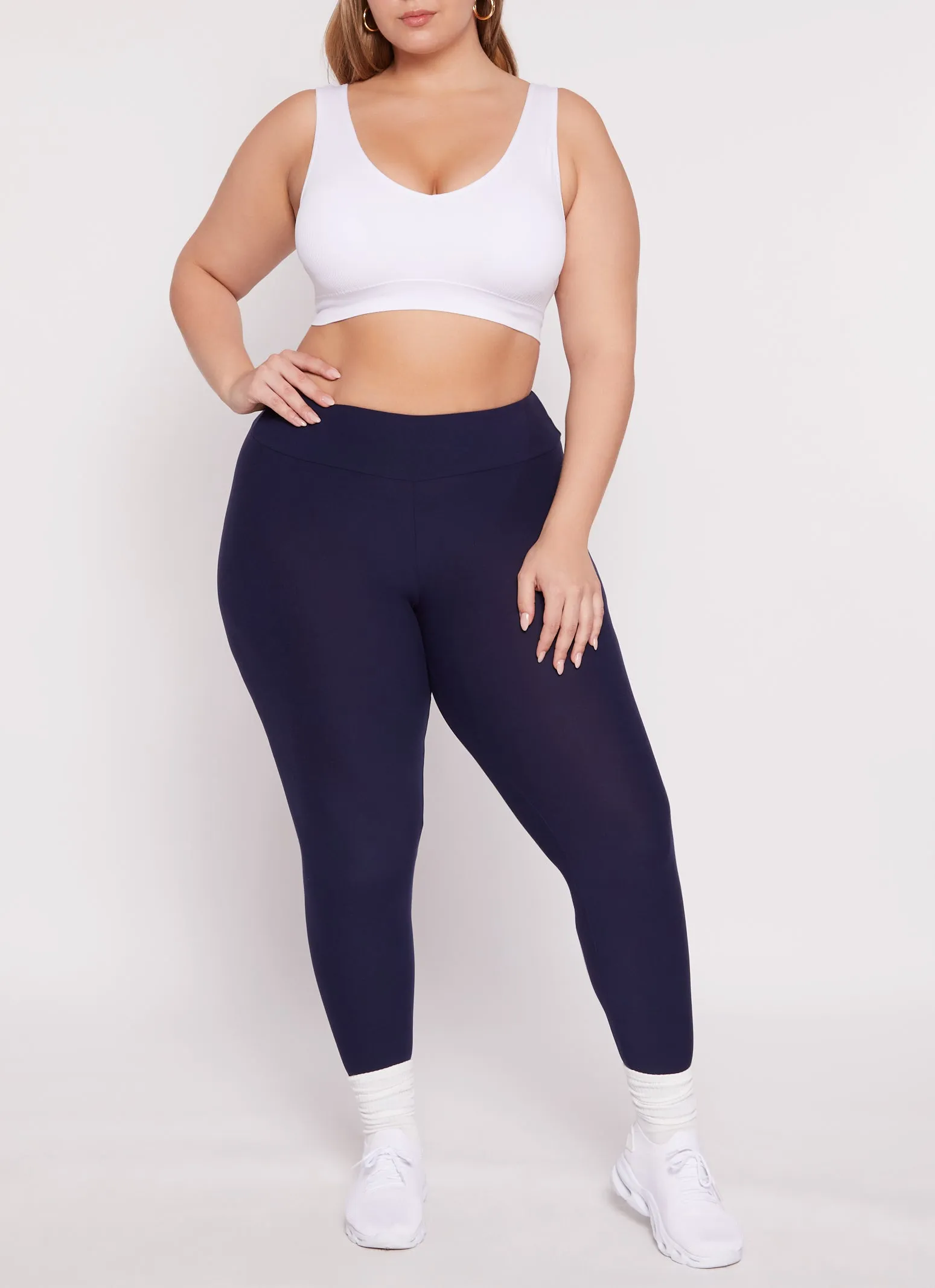 Plus Size High Waisted Basic Leggings sold by Rainbow product image thumbnail 5