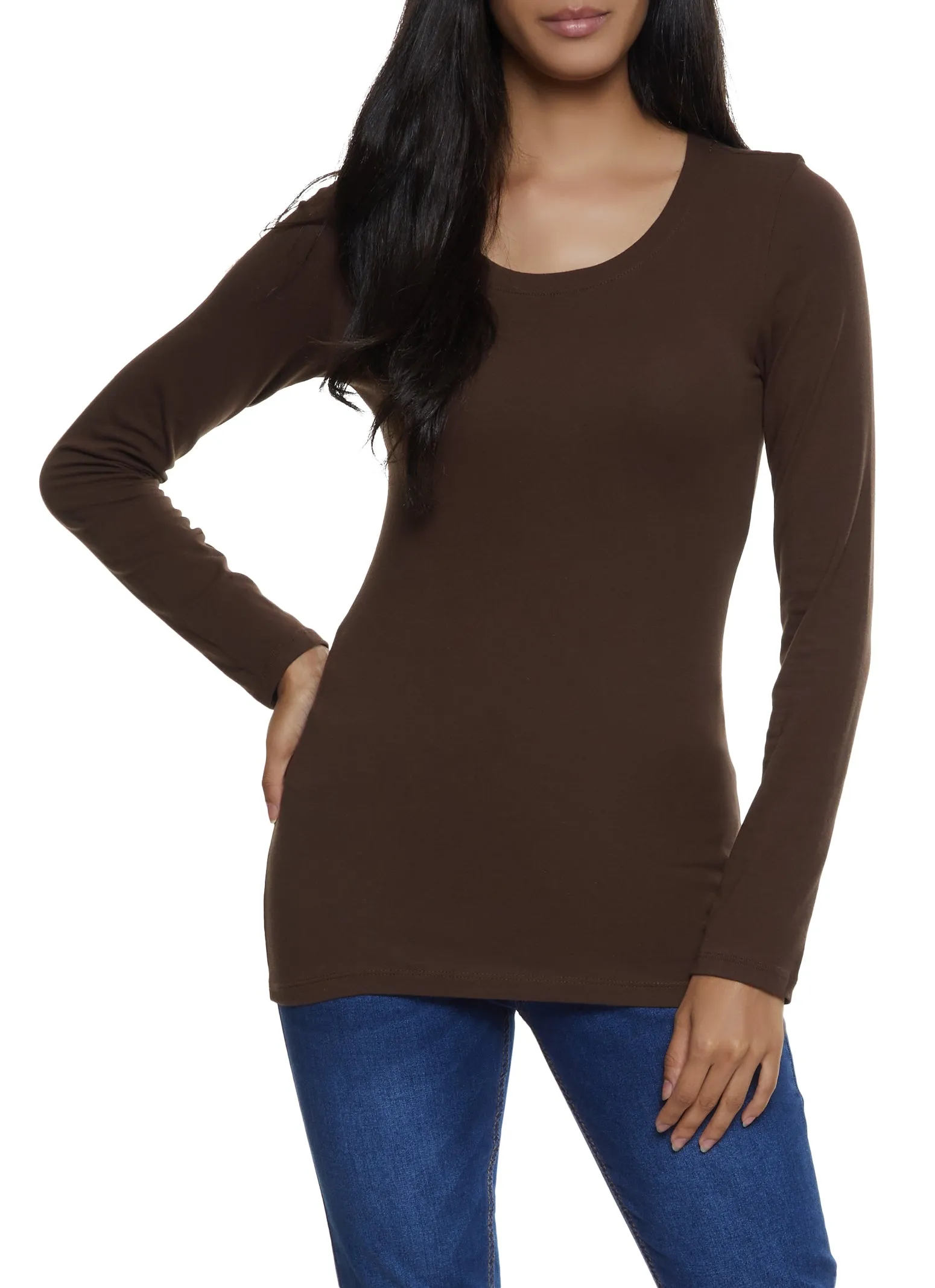 Solid Long Sleeve Tee sold by Rainbow product image thumbnail 5