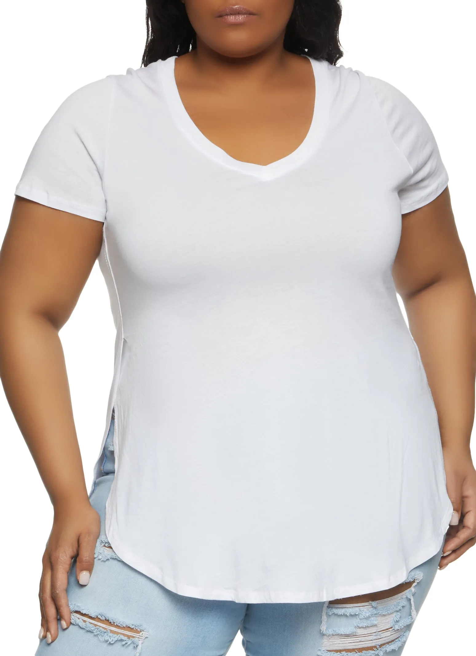 Plus Size Oversized High Low Tee sold by Rainbow product image thumbnail 5