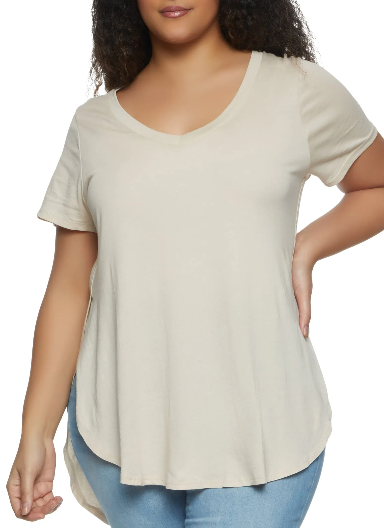Plus Size Oversized High Low Tee sold by Rainbow product image thumbnail 2