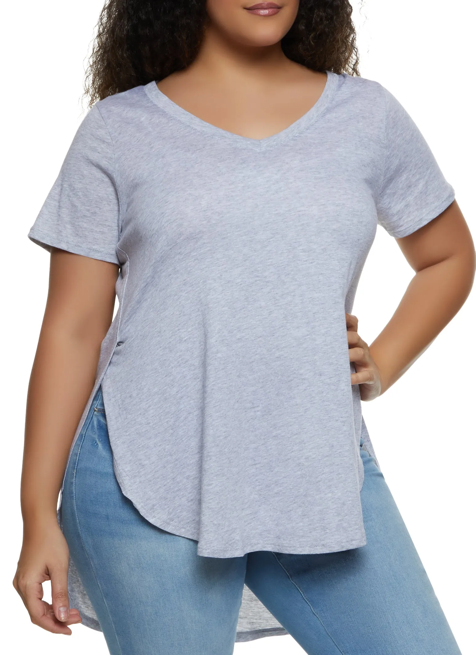 Plus Size Oversized High Low Tee sold by Rainbow product image thumbnail 4