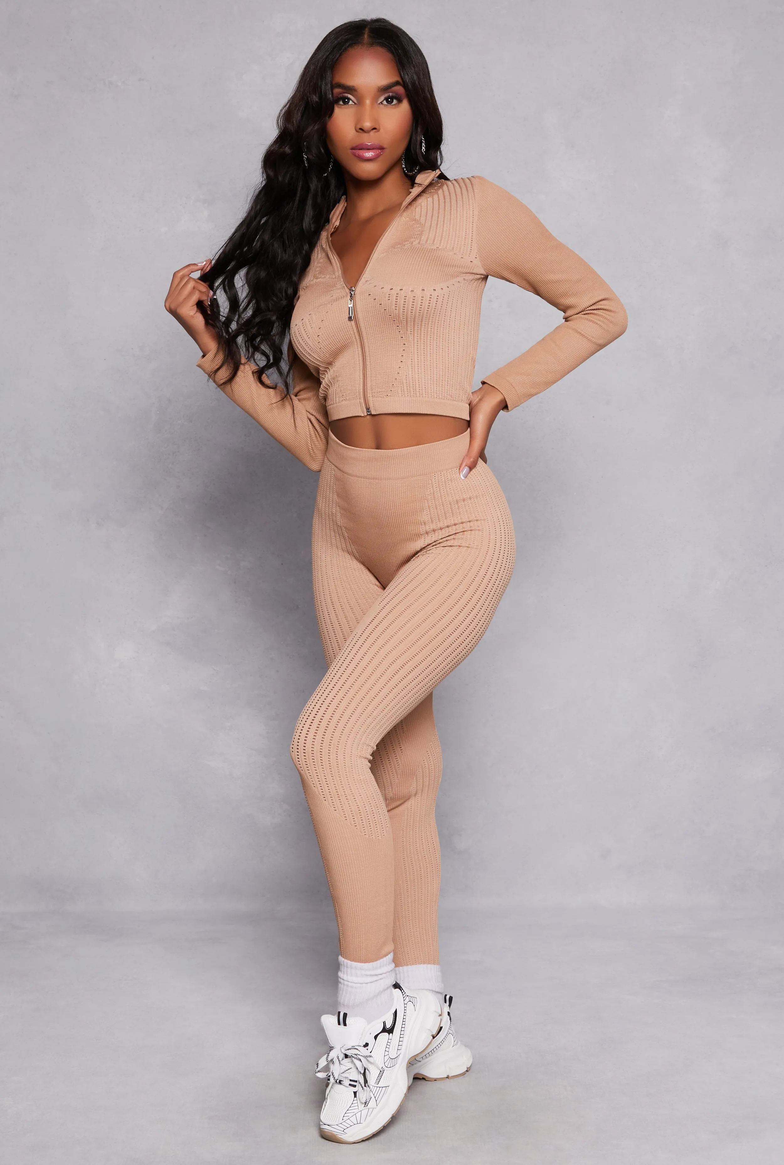 Seamless Laser Cut Detail Leggings sold by Rainbow product image thumbnail 2