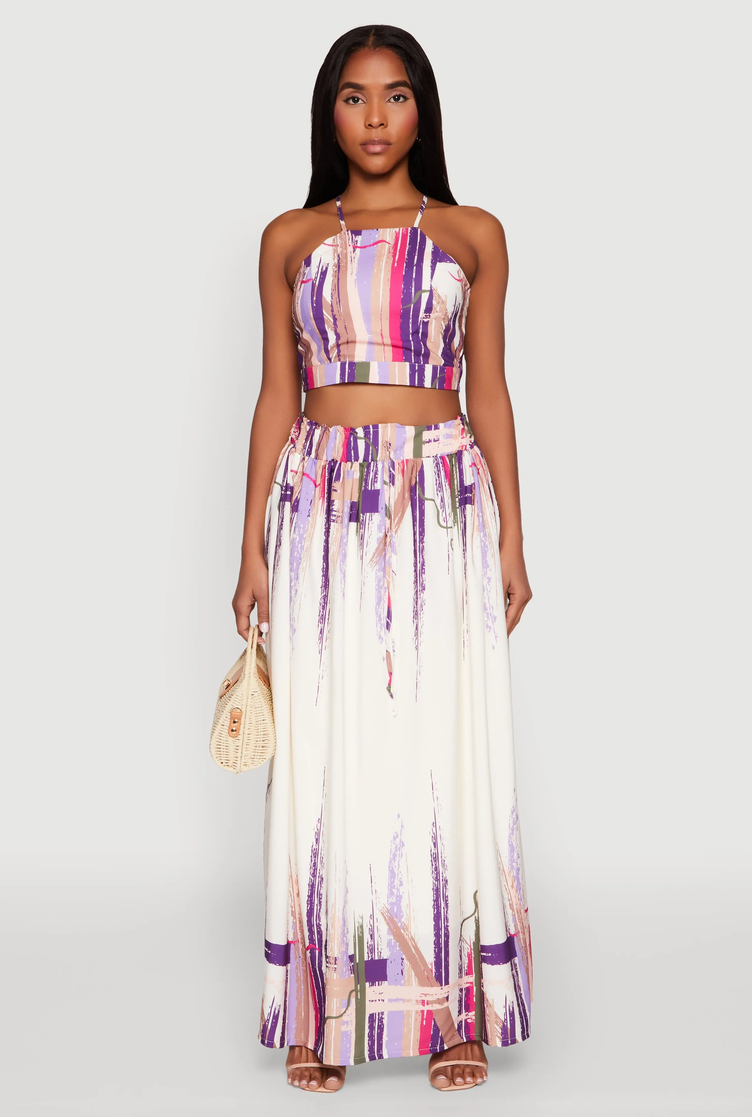 Abstract Brush Stroke Print Maxi Skirt sold by Rainbow product image thumbnail 2