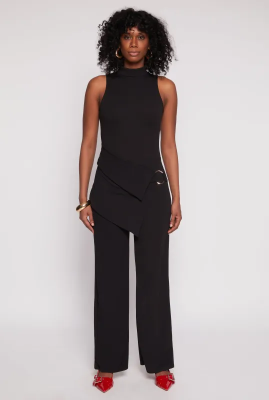 Asymmetrical O Ring Waist Detail Jumpsuit sold by Rainbow