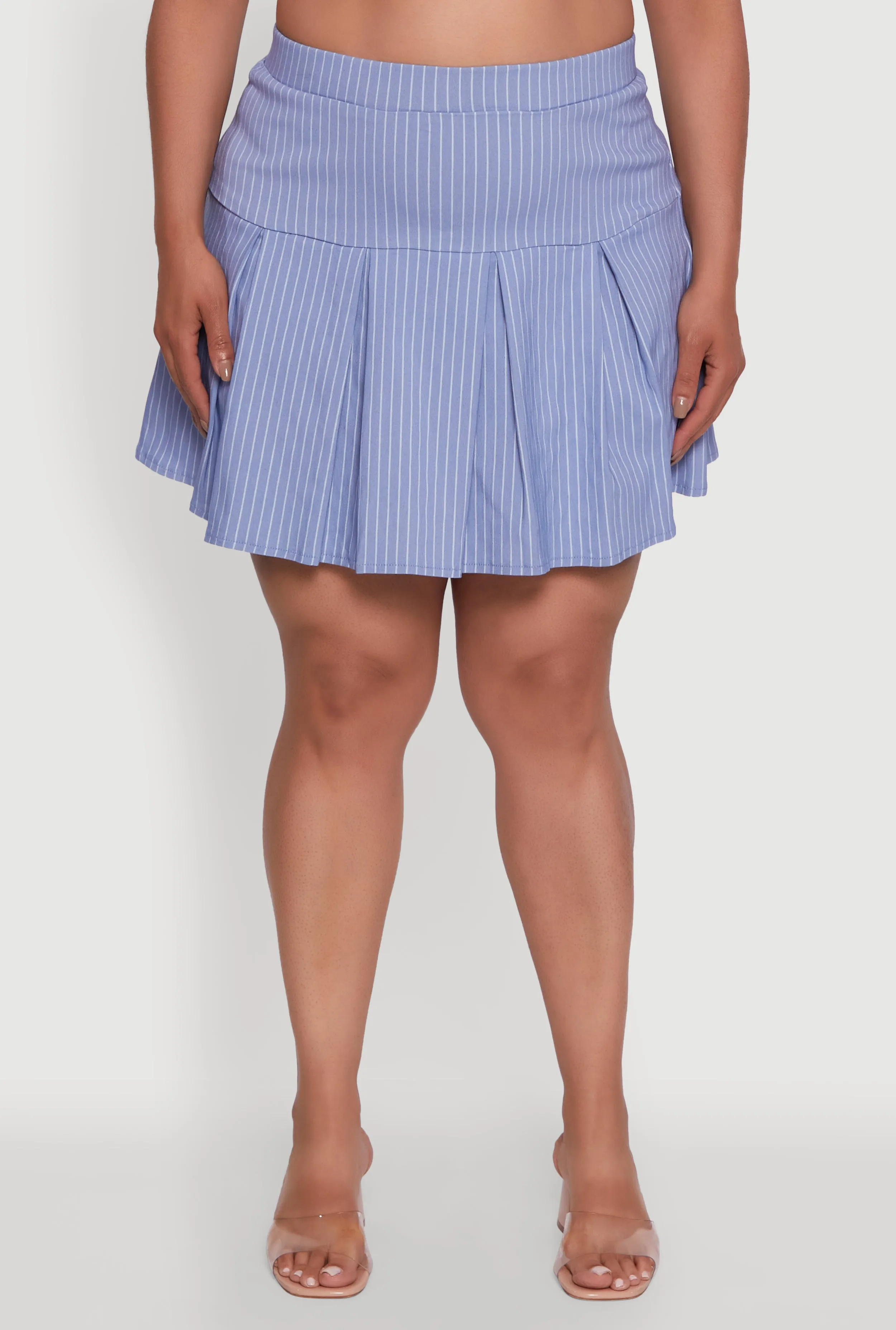 Plus Size Hyperstretch Pinstripe Mini Pleated Skirt sold by Rainbow product image thumbnail 3