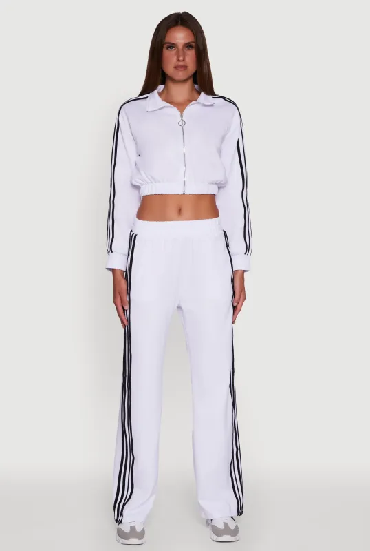 Contrast Trim Wide Leg Track Pants sold by Rainbow