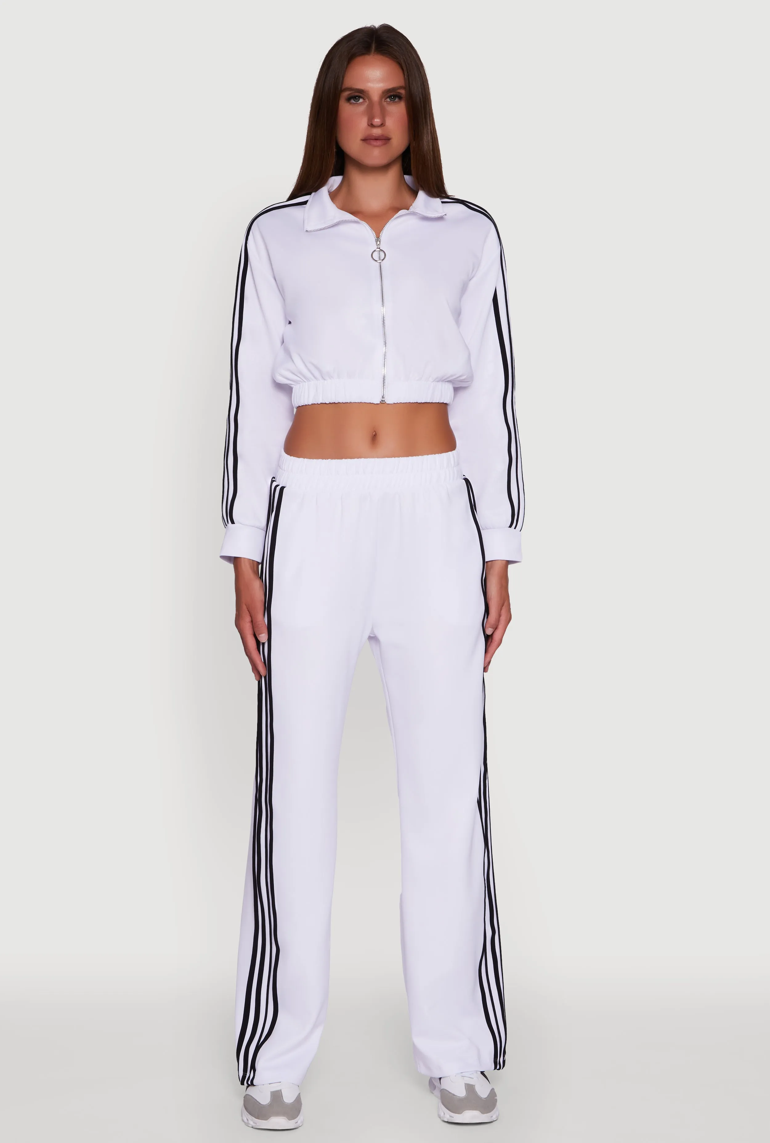 Contrast Trim Wide Leg Track Pants sold by Rainbow