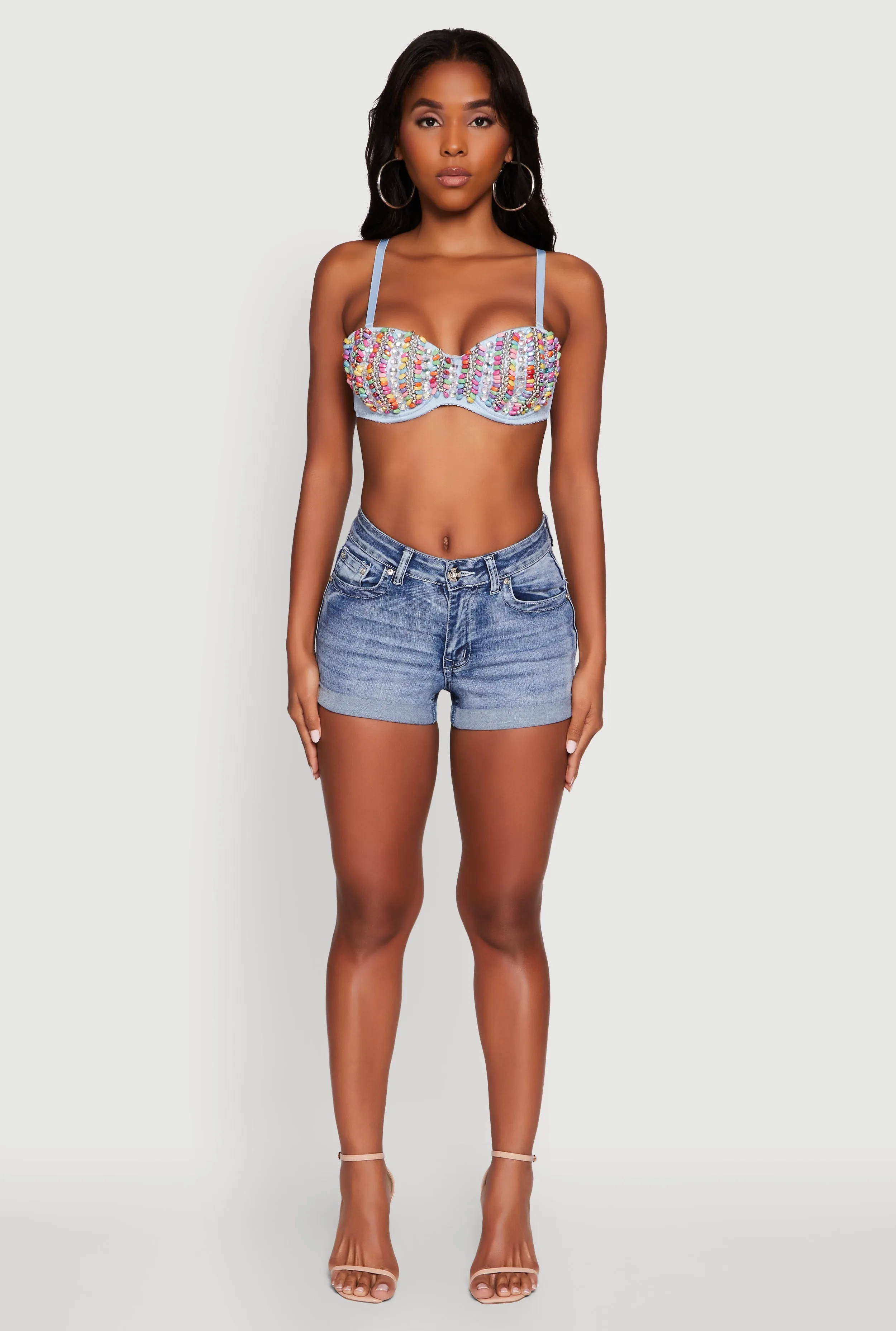 Cropped Rhinestone Bustier Top sold by Rainbow product image thumbnail 3