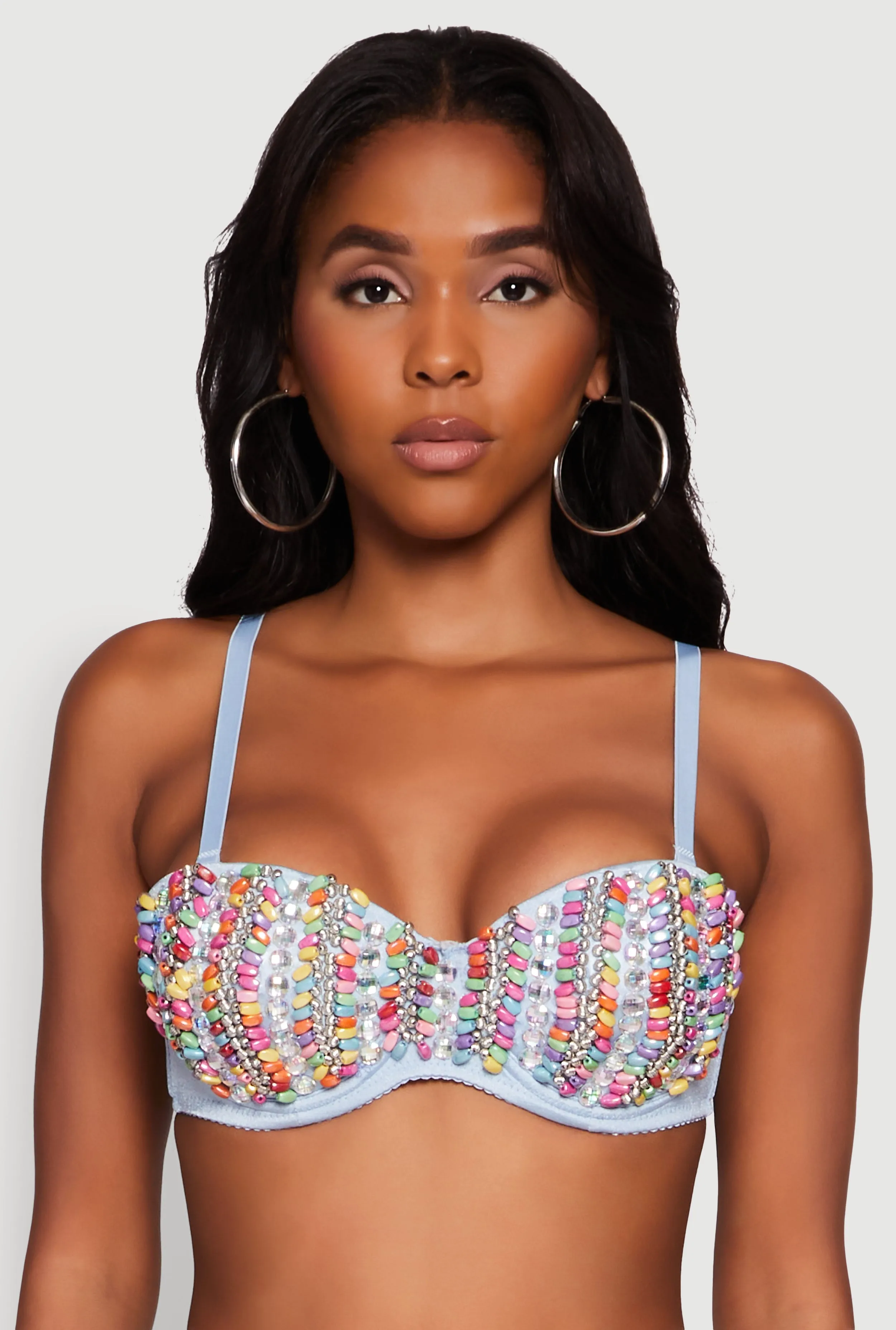 Cropped Rhinestone Bustier Top sold by Rainbow product image thumbnail 2
