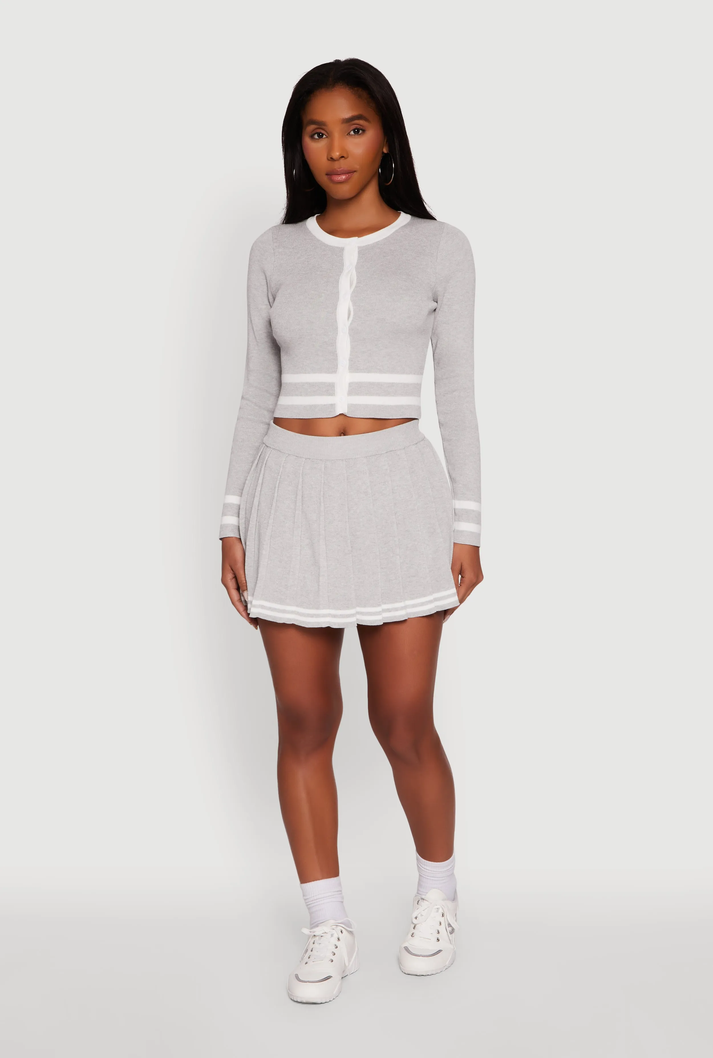 Daisy Button Front Contrast Trim Cardigan sold by Rainbow product image thumbnail 3