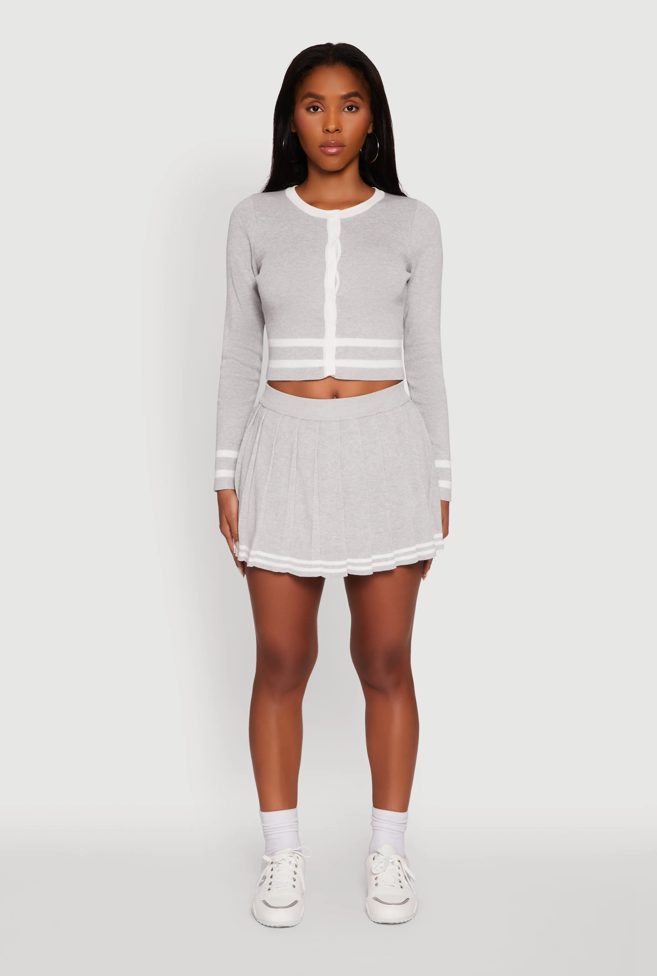 Daisy Button Front Contrast Trim Cardigan sold by Rainbow product image thumbnail 2