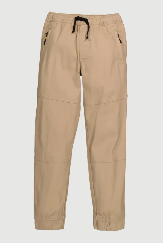 Boys Drawstring Waist Zip Pocket Joggers sold by Rainbow