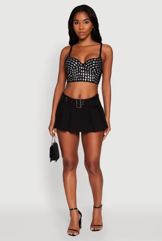 Gemstone Faux Pearl Beaded Bustier Top sold by Rainbow
