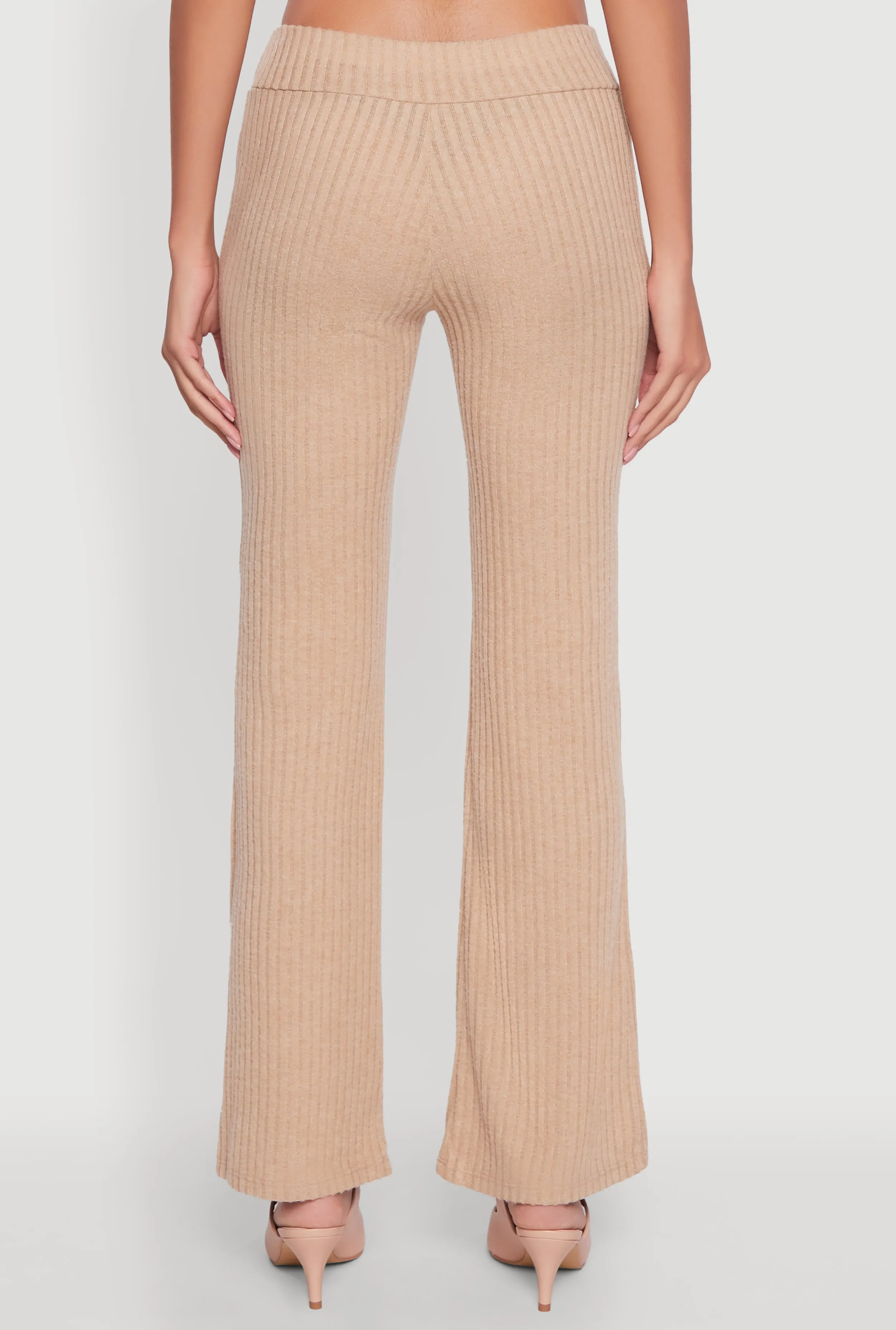 Ribbed Knit Solid Straight Leg Casual Pants sold by Rainbow product image thumbnail 5