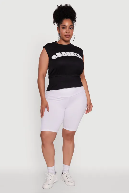 Plus Size Brooklyn Queen Smocked Waist Sleeveless Top sold by Rainbow