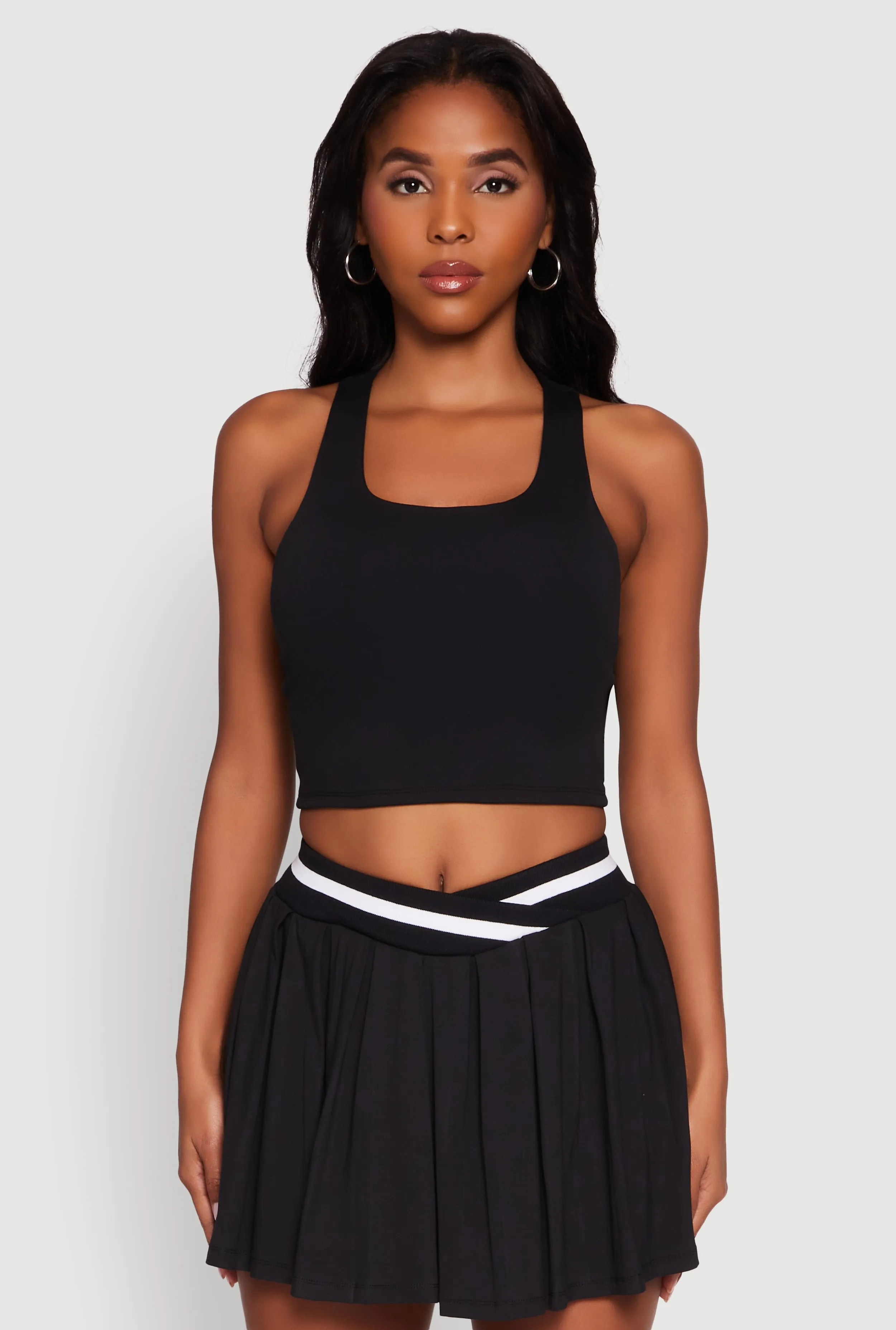 Racerback Scoop Neck Crop Top sold by Rainbow