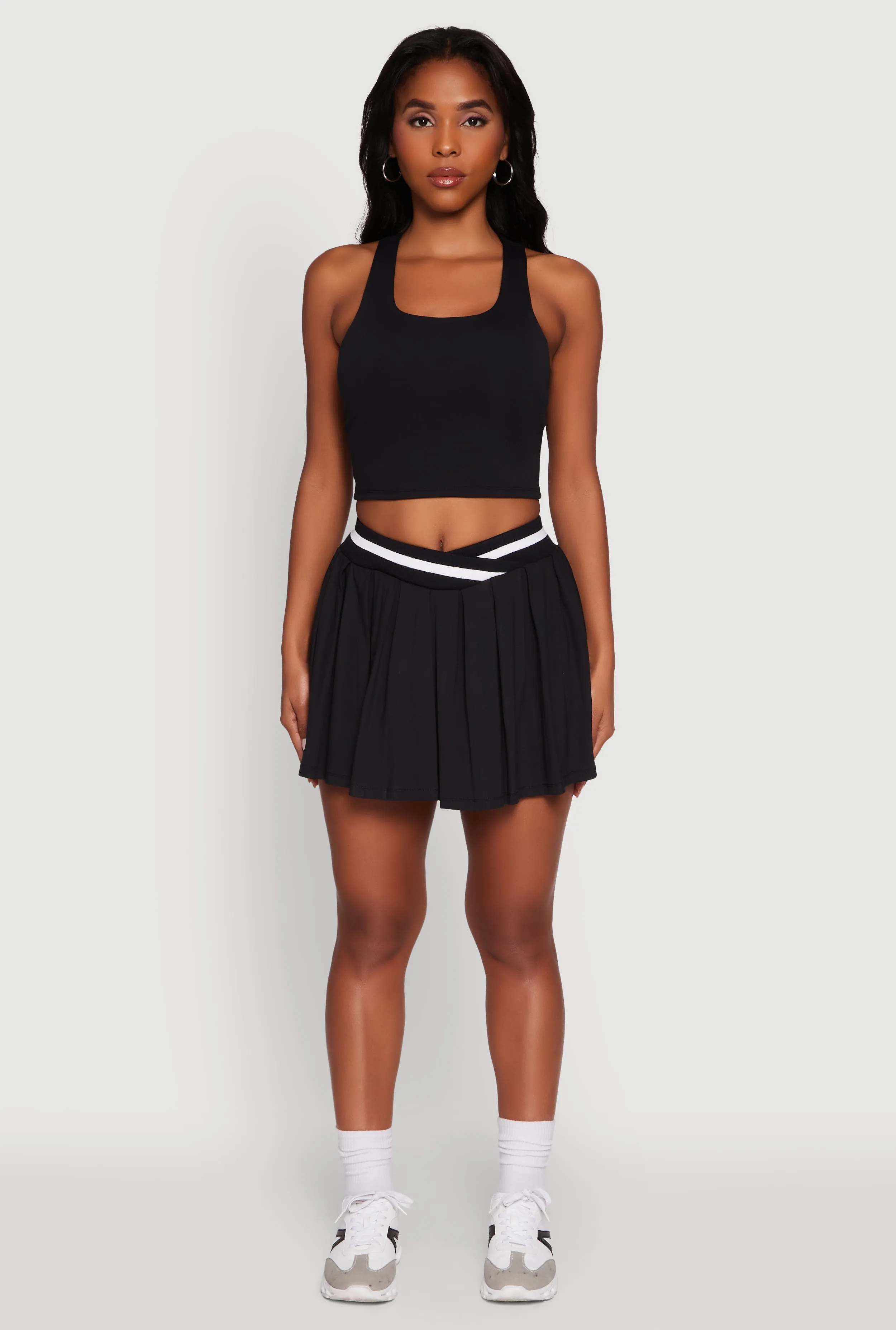 High Waisted Contrast Trim Mini Pleated Skort sold by Rainbow product image thumbnail 2