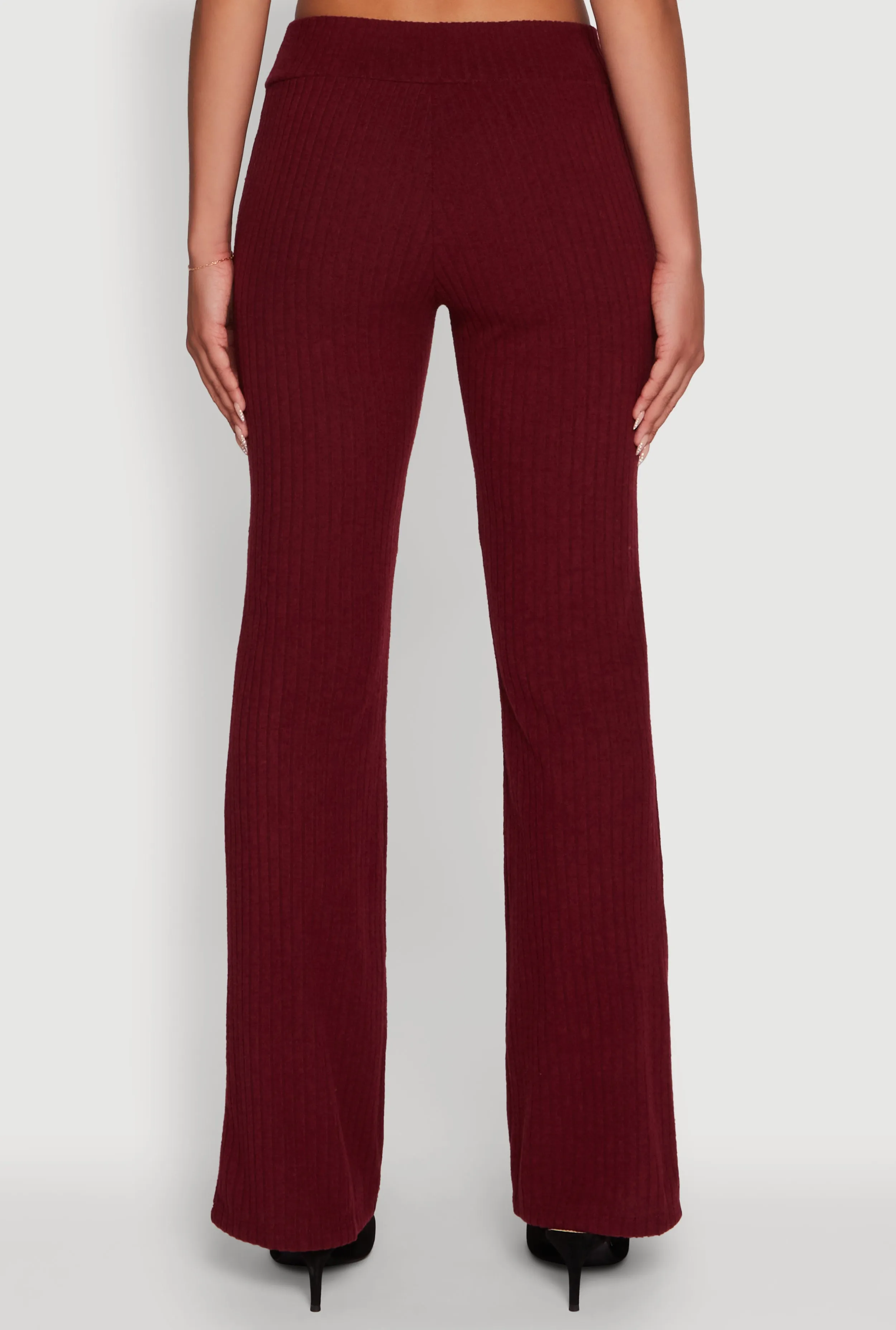 Ribbed Knit Solid Straight Leg Casual Pants sold by Rainbow product image thumbnail 5