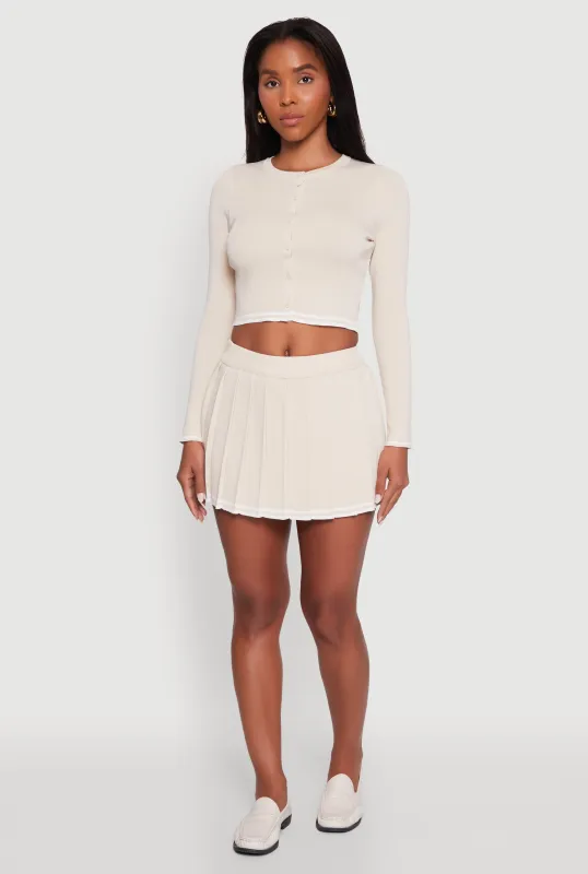 Daisy High Waisted Varsity Stripe Pleated Skirt sold by Rainbow