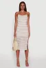 Striped Open Tie Back Side Slit Bodycon Dress sold by Rainbow
