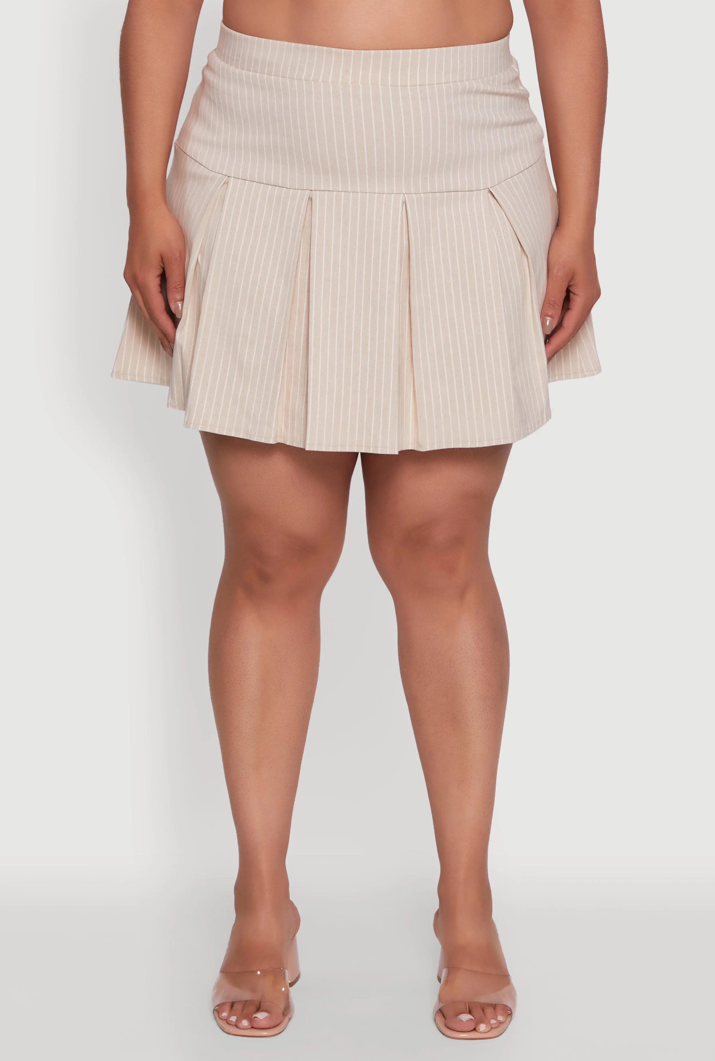 Plus Size Hyperstretch Pinstripe Mini Pleated Skirt sold by Rainbow product image thumbnail 3