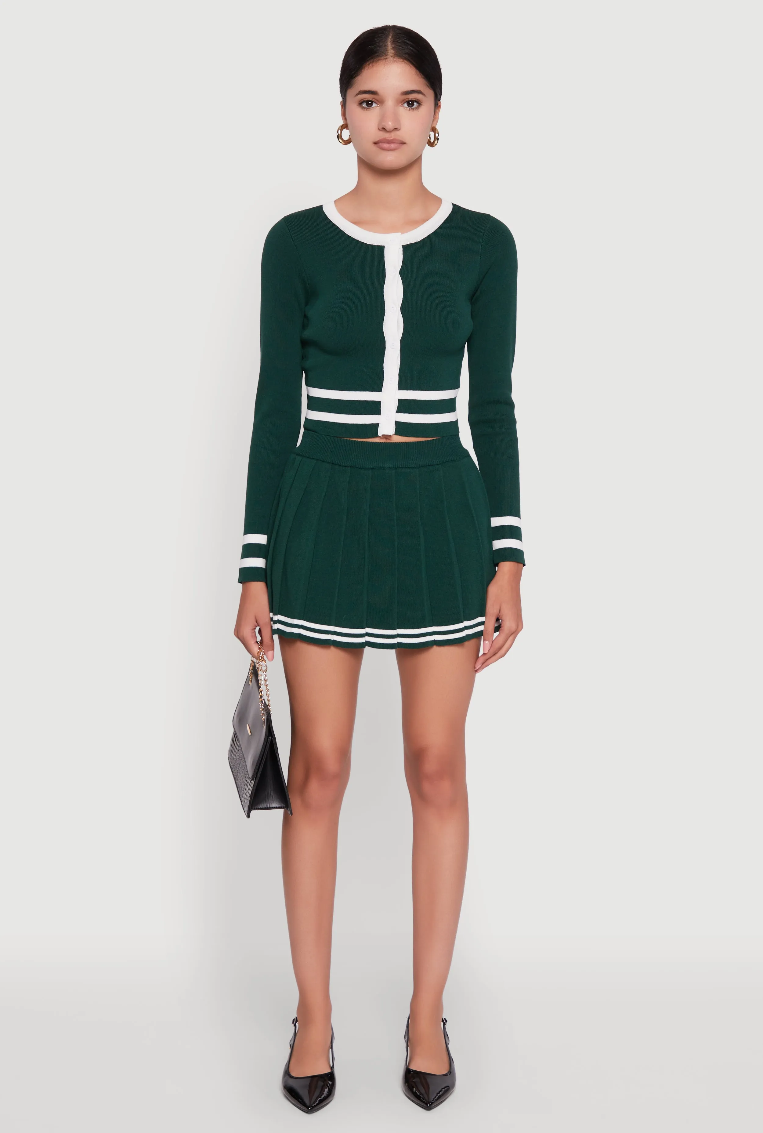 Daisy Button Front Contrast Trim Cardigan sold by Rainbow product image thumbnail 2