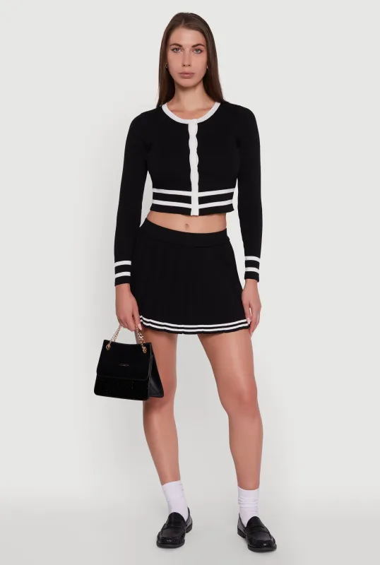 Varsity Stripe Pull On Pleated Skort sold by Rainbow
