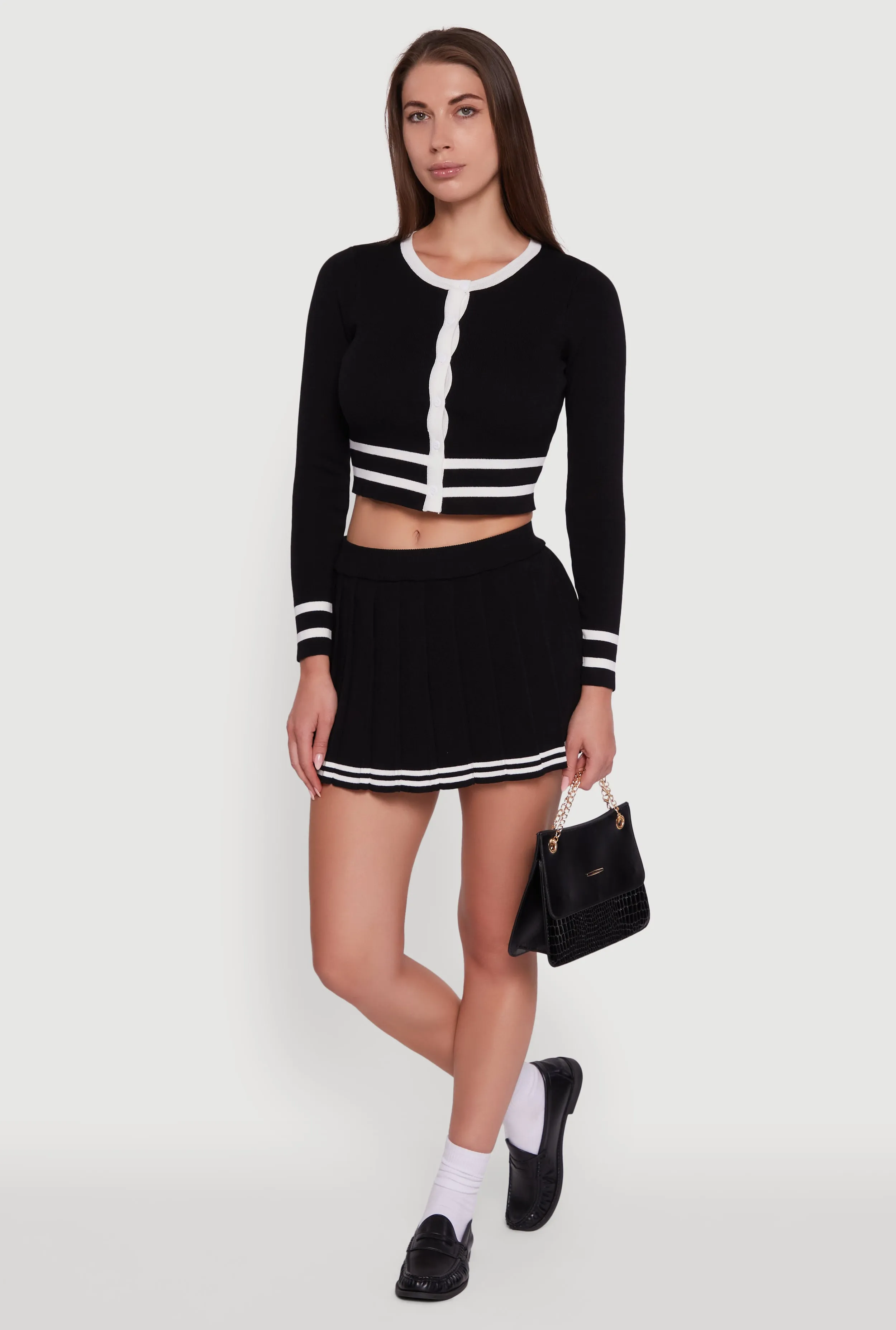 Daisy Button Front Contrast Trim Cardigan sold by Rainbow product image thumbnail 2