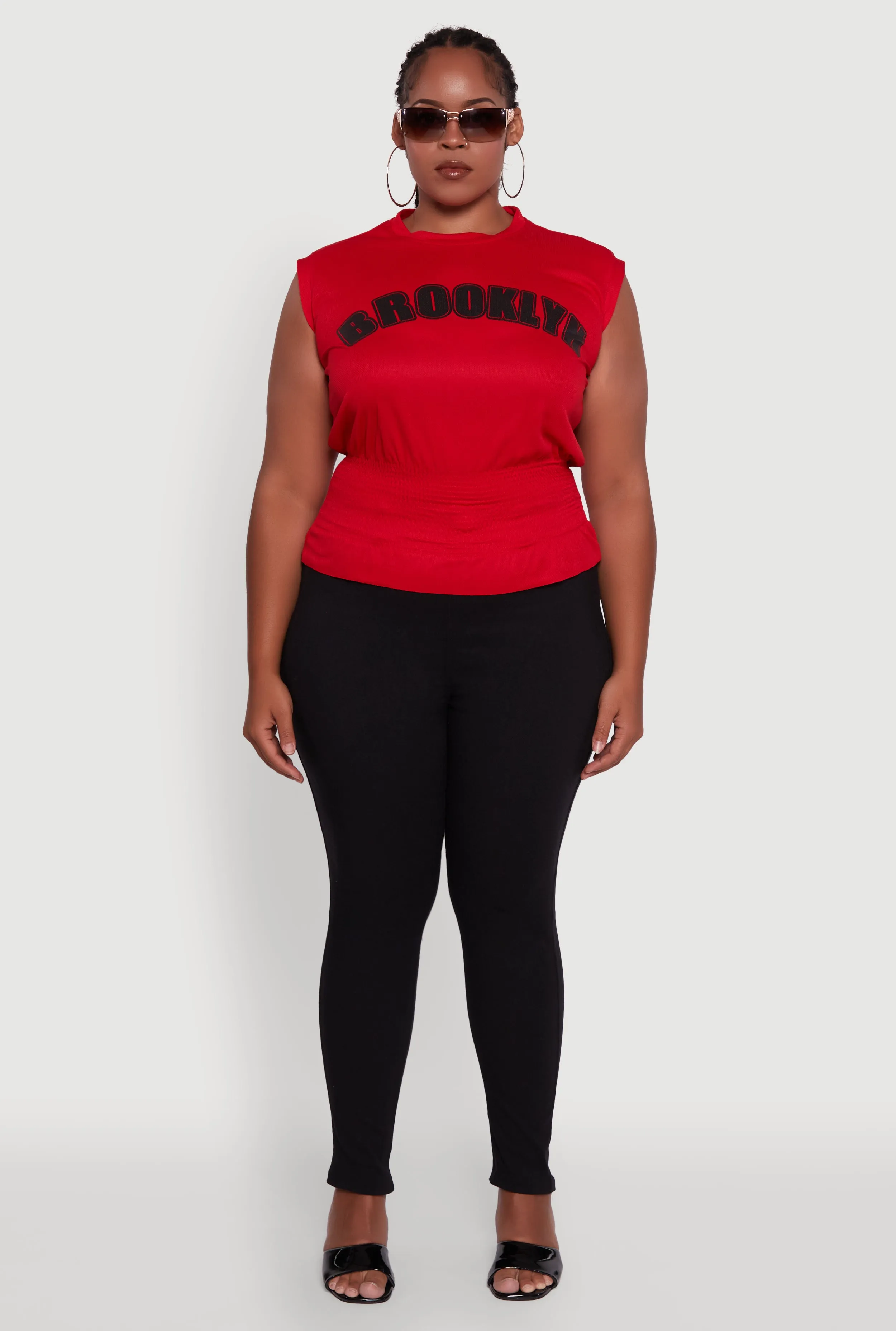 Plus Size Brooklyn Queen Smocked Waist Sleeveless Top sold by Rainbow product image thumbnail 3