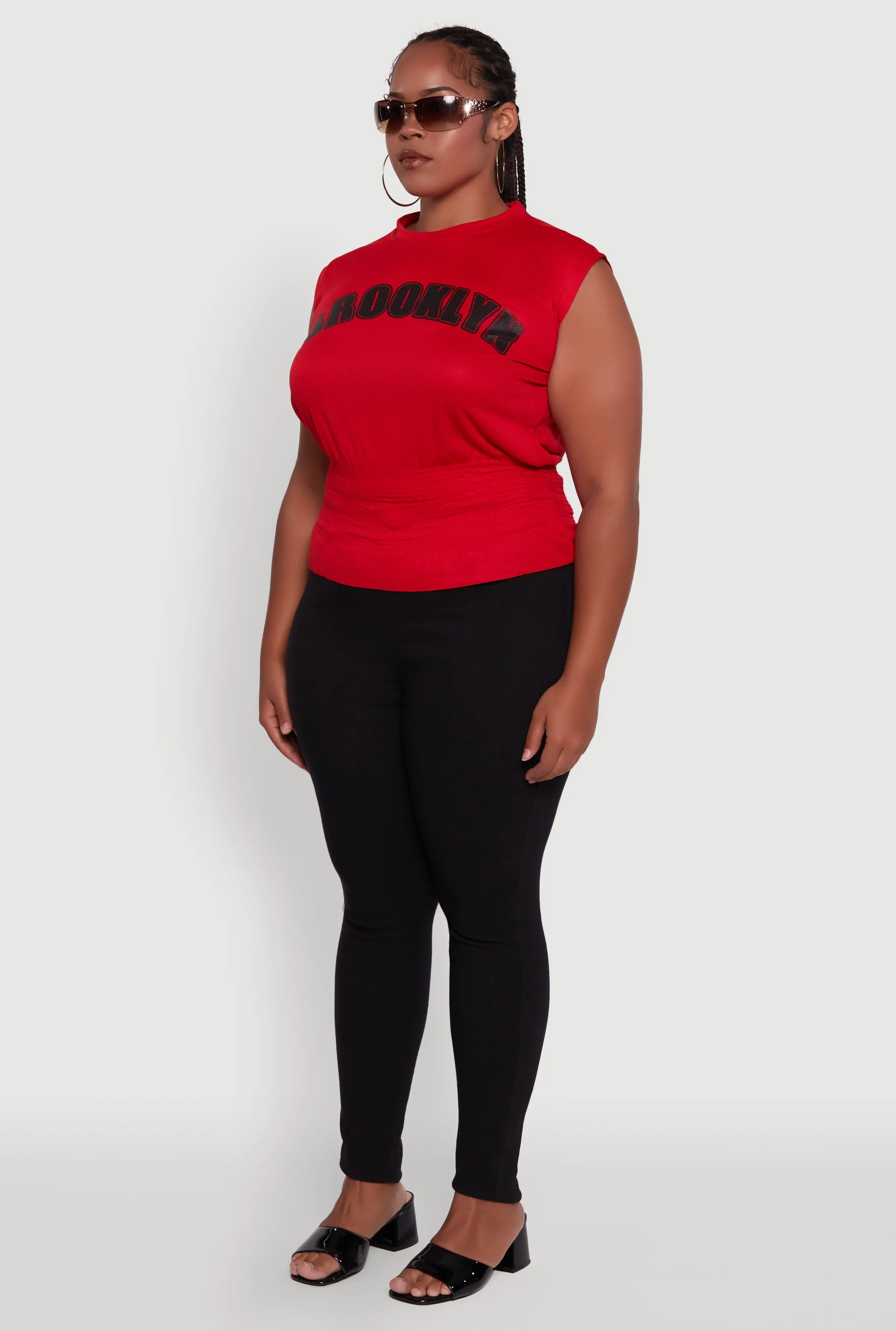 Plus Size Brooklyn Queen Smocked Waist Sleeveless Top sold by Rainbow product image thumbnail 5