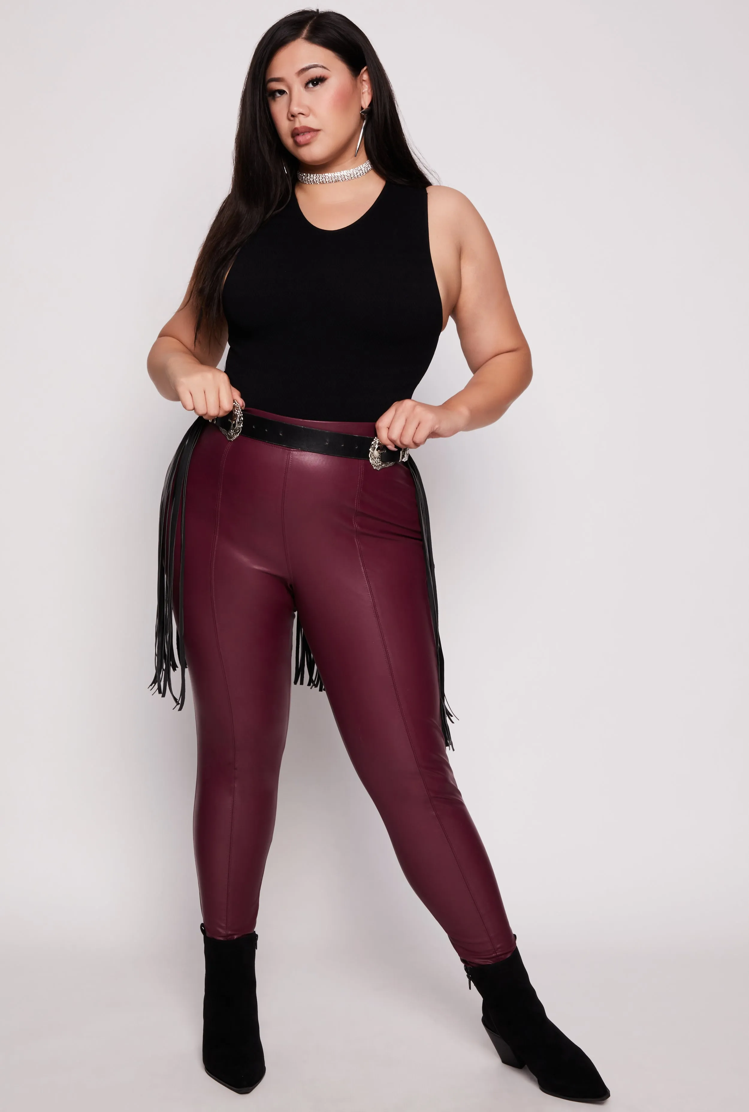 Plus Size Iris Faux Leather Leggings sold by Rainbow product image thumbnail 5