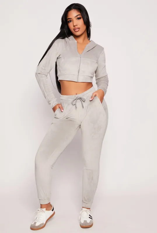 Velour Drawstring Joggers sold by Rainbow