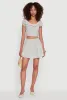 Gingham Lace Trim Tiered Mini Skirt sold by Rainbow
