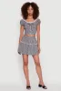Gingham Lace Trim Tiered Mini Skirt sold by Rainbow