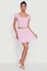 Gingham Lace Trim Tiered Mini Skirt sold by Rainbow