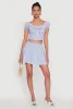 Gingham Lace Trim Tiered Mini Skirt sold by Rainbow