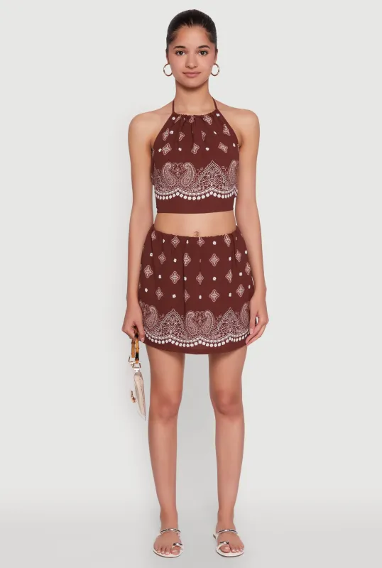 Bandana Print Mini Skirt sold by Rainbow