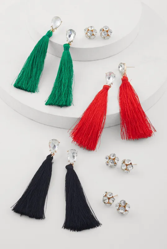 Assorted Stud and Tassel Earrings Set of 6 sold by Rainbow